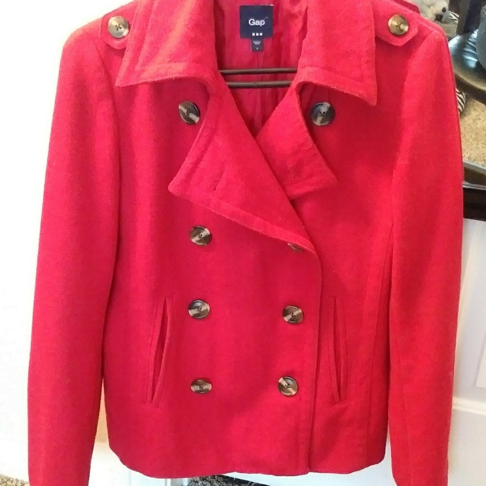 Gap red peacoat